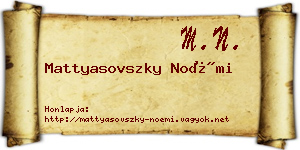 Mattyasovszky Noémi névjegykártya